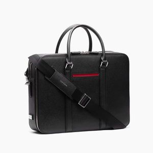 Manhattan Double Zip Leather Briefcase